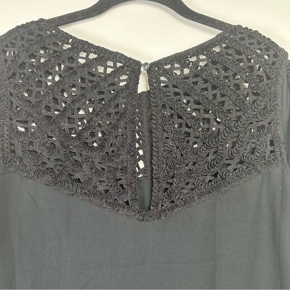 Maeve Anthropology Linen Blend Dress Size Medium Black Classic Date Night - Picture 7 of 10